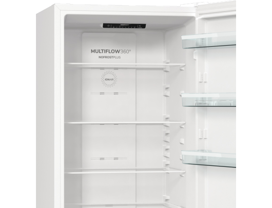 Šaldytuvas Gorenje NRK6202EW4 Refrigerator, E, Free standing, Combi, Height 200 cm, Net Fridge 235 L, Net Freezer 96 L, White