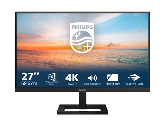 Monitorius Philips | 27E1N1800AE | 27 in | IPS | 4K 3840x2160 at 60 Hz | 350 cd/m² | 2xHDMI, DisplayPort | Height, tilt | Speaker(s)