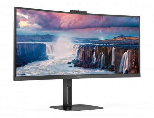 Monitorius AOC Value-line | CU34V5CW/BK | 34 in | VA | WQHD 3440x1440 at 100 Hz | 300 cd/m² | HDMI, DisplayPort, USB-C | 65 Watt | Height, swivel, til