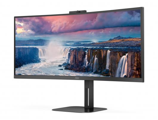 Monitorius AOC Value-line | CU34V5CW/BK | 34 in | VA | WQHD 3440x1440 at 100 Hz | 300 cd/m² | HDMI, DisplayPort, USB-C | 65 Watt | Height, swivel, til