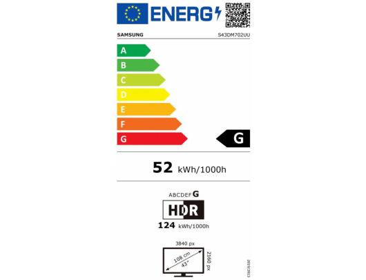 Monitorius Samsung LS43DM702UUXDU 43" VA Smart Monitor 3840x2160/16:9/300cd/m2/4ms HDMI, USB