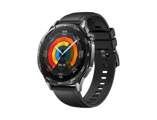 Išmanusis laikrodis Huawei Watch GT 46 mm Juodas Nerūdijantis plienas Dulkėms atsparus Vandeniui