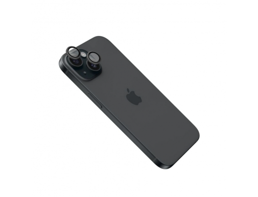 Apsauginis lęšis FIXED Apple iPhone 16 16 Plus Grūdintas stiklas aliuminio rėmas Skaidrus Juodas