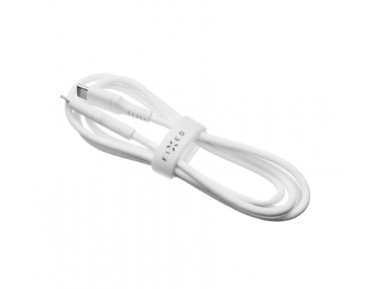 Kabelis USB-C/USB-C Fixed FIXDLS-CC2-WH 2m 60W skystas silikonas