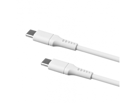 Kabelis USB-C/USB-C Fixed FIXDLS-CC2-WH 2m 60W skystas silikonas