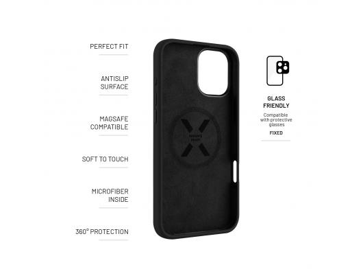 Dėklas Fixed MagFlow Apple iPhone 16 Plus Juoda