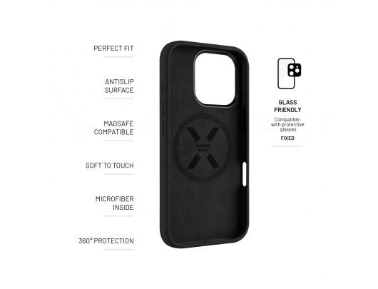 Dėklas Fixed MagFlow Apple iPhone 16 Pro Juoda