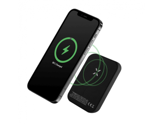 Belaidė išorinė baterija (power bank) FIXED MagZen 10000 mAh 24 pin USB-C Juoda