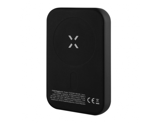 Belaidė išorinė baterija (power bank) FIXED MagZen 10000 mAh 24 pin USB-C Juoda