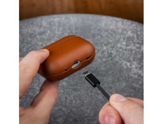 Dėklas Fixed PodsLeather Apple AirPods Pro (2nd generation) Ruda