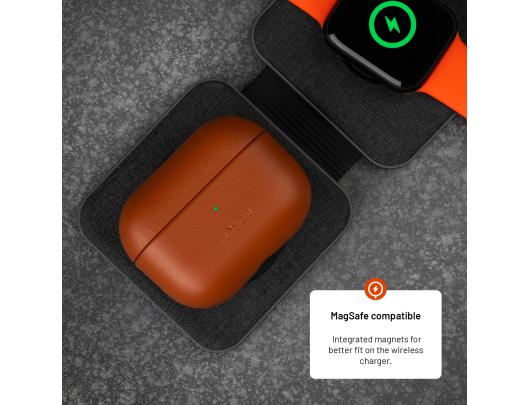 Dėklas Fixed PodsLeather Apple AirPods Pro (2nd generation) Ruda