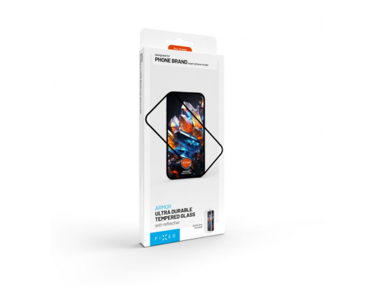 Apsauginis stiklas FIXED Armor Apple iPhone 16 Grūdintas stiklas Skaidrus Juodas
