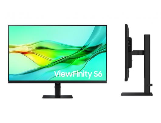 Monitorius Samsung ViewFinity S6 S32D600UAU, 32 in, IPS, QHD 2560x1440 100 Hz, HDMI, DisplayPort, USB-C, aukščio reguliavimas, pasukimas, pasvirimas, Ethernet.