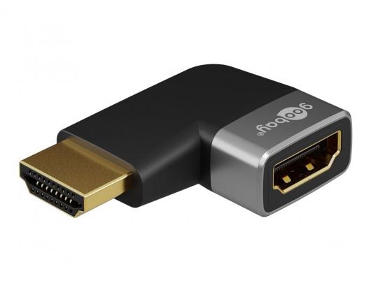 Adapteris HDMI Goobay 72010 90° Horizontalus Juoda Sidabrinė