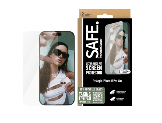 Ekrano apsauga SAFE by PanzerGlass Apple iPhone 16 Pro Max Grūdintas stiklas skaidrus