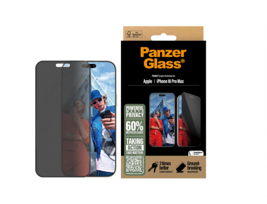 Ekrano apsauga PanzerGlass Apple iPhone 16 Pro Max Juoda Skaidri