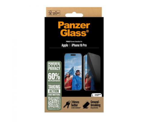 Apsauginis stiklas PanzerGlass Apple iPhone 16 Pro Juoda Skaidri