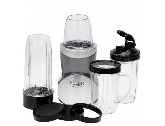 Blenderis Adler AD 4084, stalo, 1200 W, BPA neturintis indas, indo talpa 0.3+0.5+0.5+0.7 L, ledo smulkinimas, nerūdijantis plienas