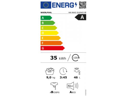 Skalbimo mašina Whirlpool W8 99AD SILENCE EE 9 kg Balta