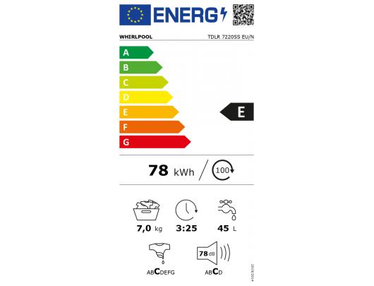 Skalbimo mašina Whirlpool TDLR 7220SS EU/N 7 kg Balta