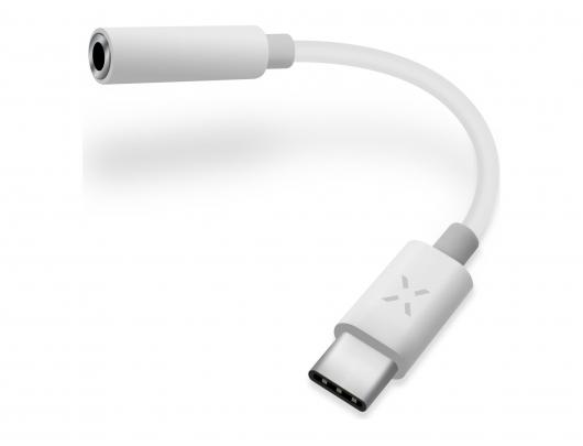 Adapteris FIXED Link USB-C/3.5mm jack Balta