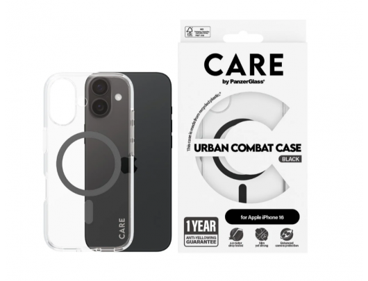Dėklas PanzerGlass Apple iPhone 16 Juoda