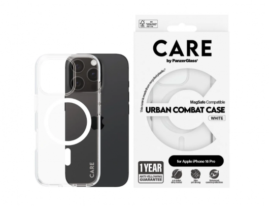 Dėklas PanzerGlass Apple iPhone 16 PRO Balta