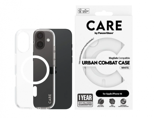 Dėklas PanzerGlass Apple iPhone 16 Perdirbtas plastikas Balta