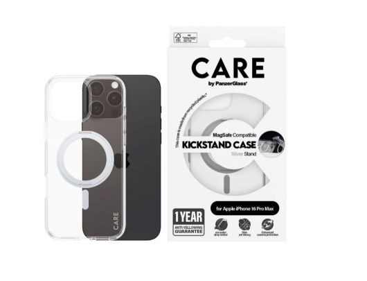 Dėklas PanzerGlass Apple iPhone 16 Pro Max Perdirbtas plastikas Sidabrinė