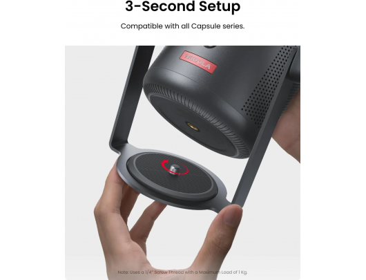 Stovas Anker Capsule Gimbal, reguliuojamas žiūrėjimo kampas, juodas