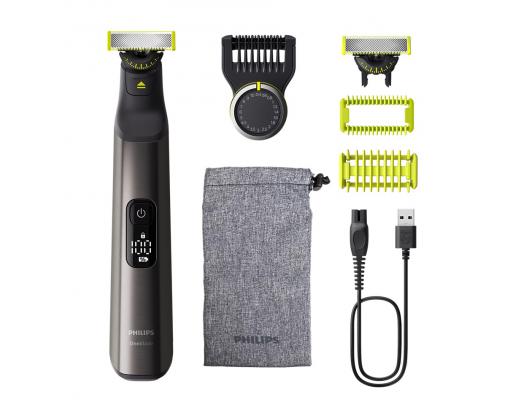 Plaukų kirpimo mašinėlė Philips QP6552/15 OneBlade Pro 360, belaidė, šlapias ir sausas, 20 ilgio nustatymų, chrominė