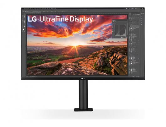 Monitorius LG UltraFine Ergo 32UN880K-B, IPS, 4K UHD, 3840x2160, 60 Hz, 350 cd/m², 2xHDMI, DisplayPort, USB-C, aukščio reguliavimas, pasukimas, garsiakalbiai