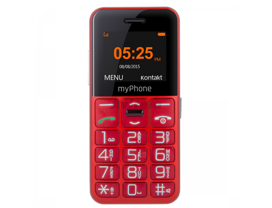 Telefonas myPhone Halo Easy, 1.77" TFT, 24 MB, 32 MB, Single SIM, Bluetooth, pagrindinė kamera 0.3 MP, 1000 mAh, raudonas.