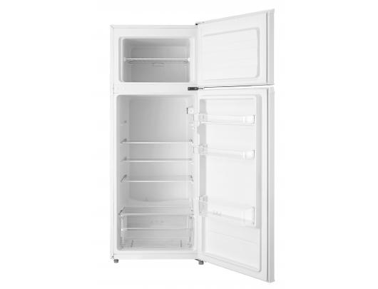Šaldytuvas Midea MDRT294FGE01, laisvai pastatomas, 143 cm, viršutinis šaldiklis, šaldytuvo talpa 163 litrai, šaldiklio talpa 41 litras, klasė E, baltas