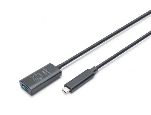 USB prailginimo laidas Digitus 9 pin USB Type A Female 24 pin USB-C Male Juodas 5 m