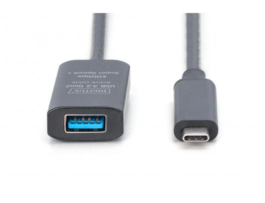 USB prailginimo laidas Digitus 9 pin USB Type A Female 24 pin USB-C Male Juodas 5 m