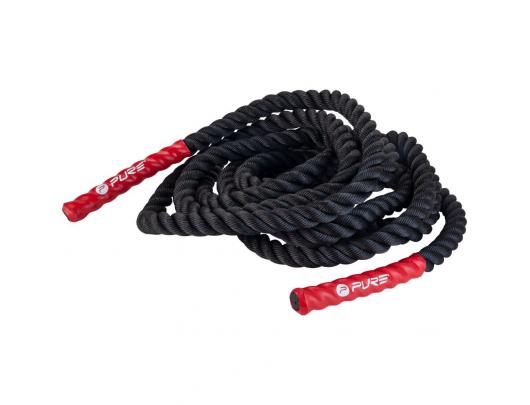 Virvė treniruotėms Pure2Improve Battle Rope 12m Juoda/Raudona