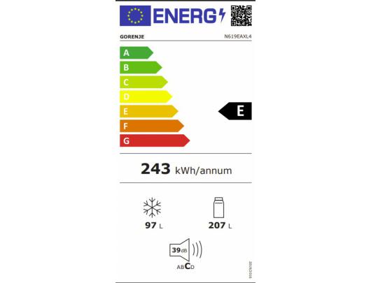 Šaldytuvas Gorenje N619EAXL4 186 cm Sidabrinė