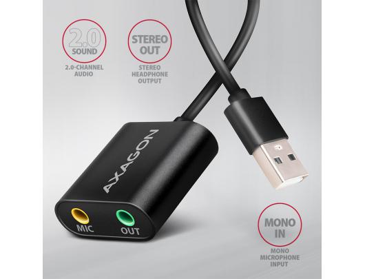Adapteris AXAGON ADA-12 USB Audio Kabelis