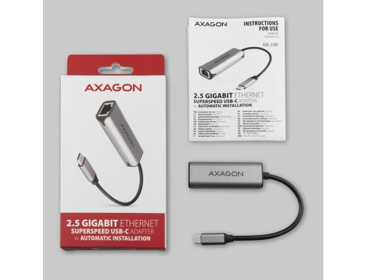 Adapteris AXAGON ADE-25RC, SuperSpeed USB-C 2.5 Gigabit Ethernet