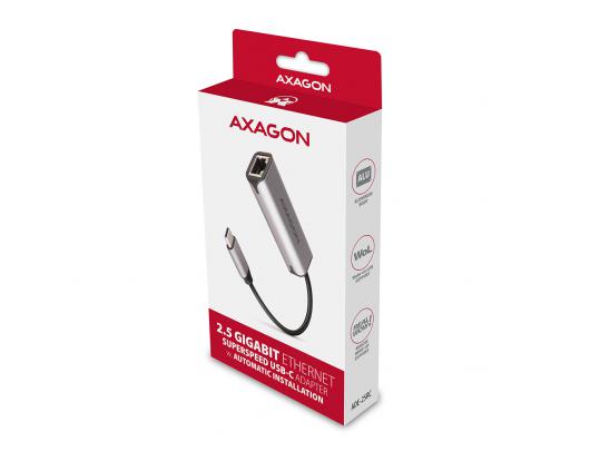 Adapteris AXAGON ADE-25RC, SuperSpeed USB-C 2.5 Gigabit Ethernet