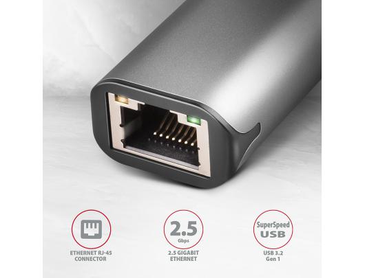 Adapteris AXAGON ADE-25RC, SuperSpeed USB-C 2.5 Gigabit Ethernet