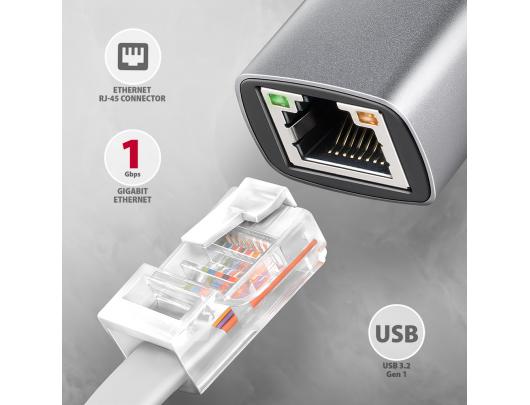 Adapteris AXAGON ADE-TXPD, USB-C Gigabit Ethernet, su PD 100W