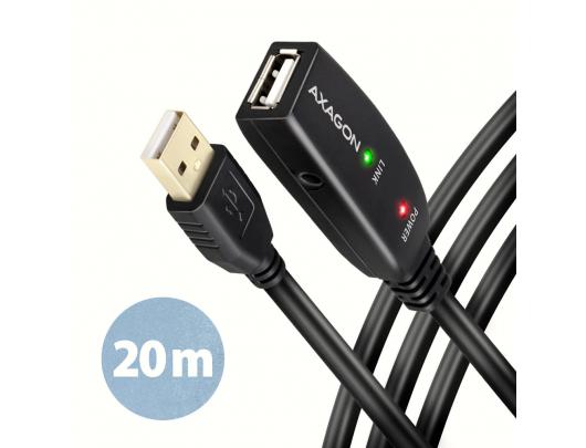 Kabelis AXAGON USB kartotuvas 20 m juodas