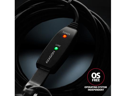 Kabelis AXAGON USB kartotuvas 20 m juodas