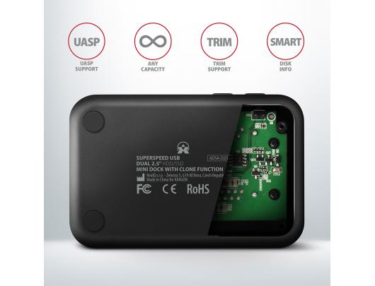 SSD HDD MINI Jungčių stotelė AXAGON 2.5" SATA 6G