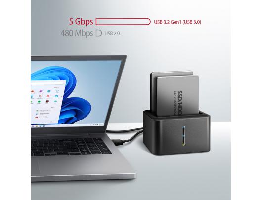 SSD HDD MINI Jungčių stotelė AXAGON 2.5" SATA 6G