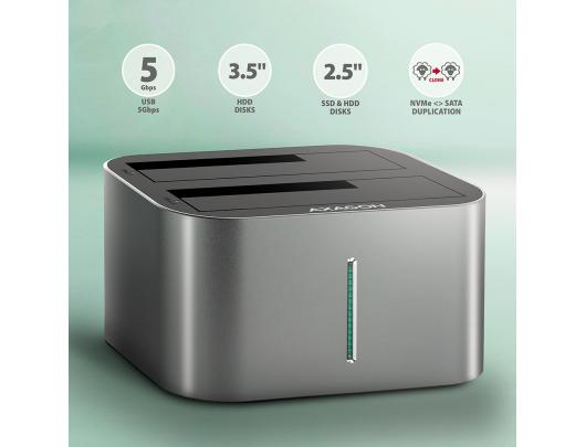 Jungčių stotelė AXAGON HDD/SSD DUAL 2.5"/3.5" Serial ATA 3.0