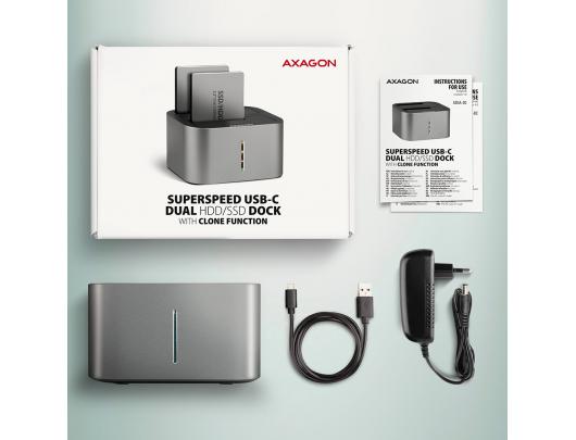 Jungčių stotelė AXAGON HDD/SSD DUAL 2.5"/3.5" Serial ATA 3.0