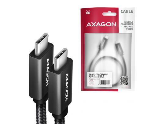 Kabelis AXAGON Data and charging cable 1 m Juodas